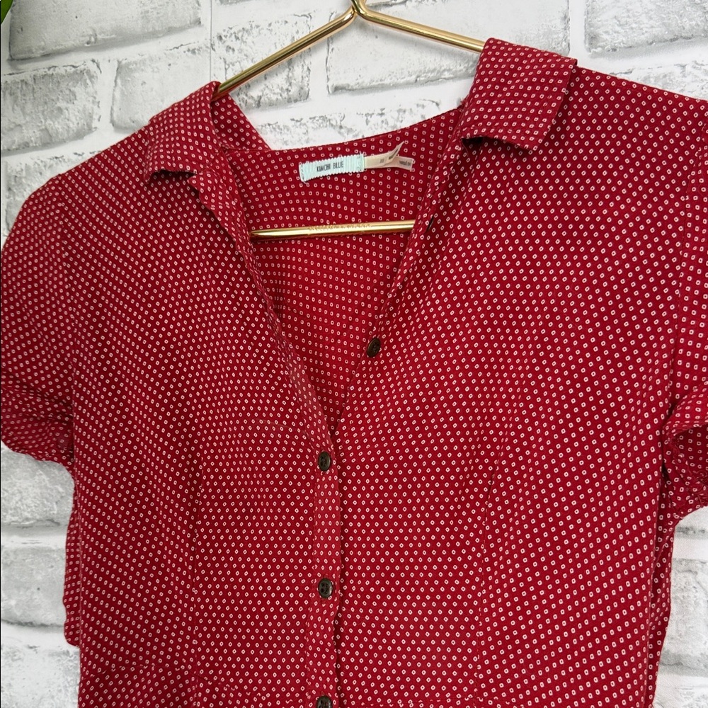 Urban Outfitters // Red Button-Front Mini Dress - Picture 7 of 10